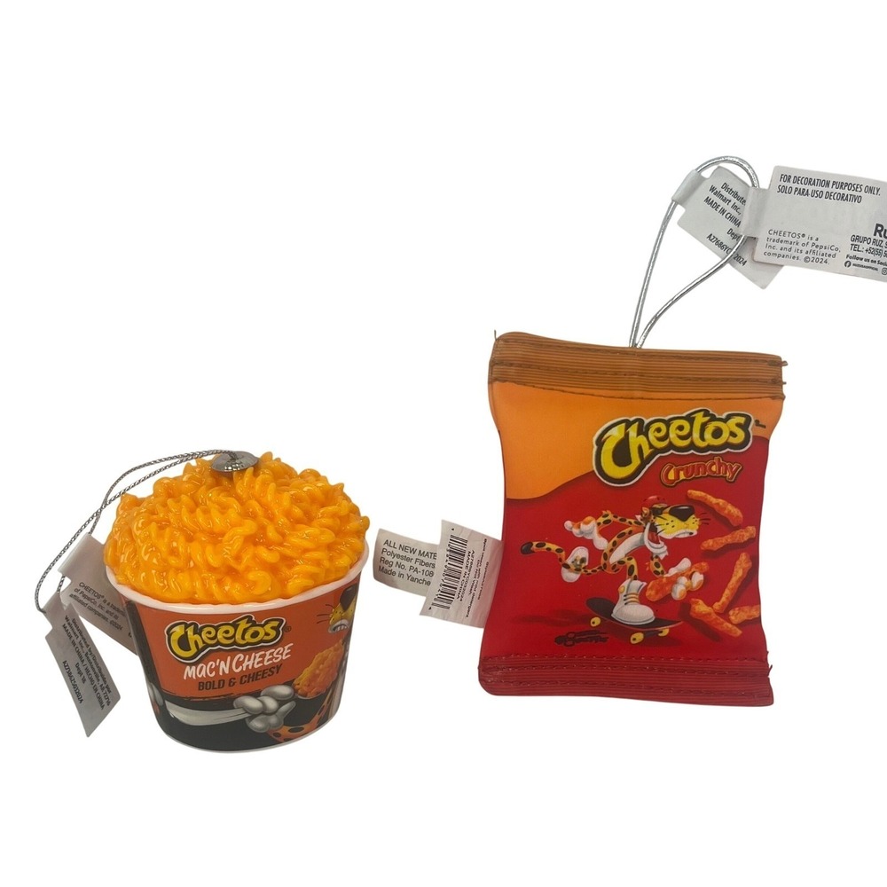 Cheetos Mac & Cheese & Cheetos Crunchy Christmas Novelty Food Ornaments NWT‎